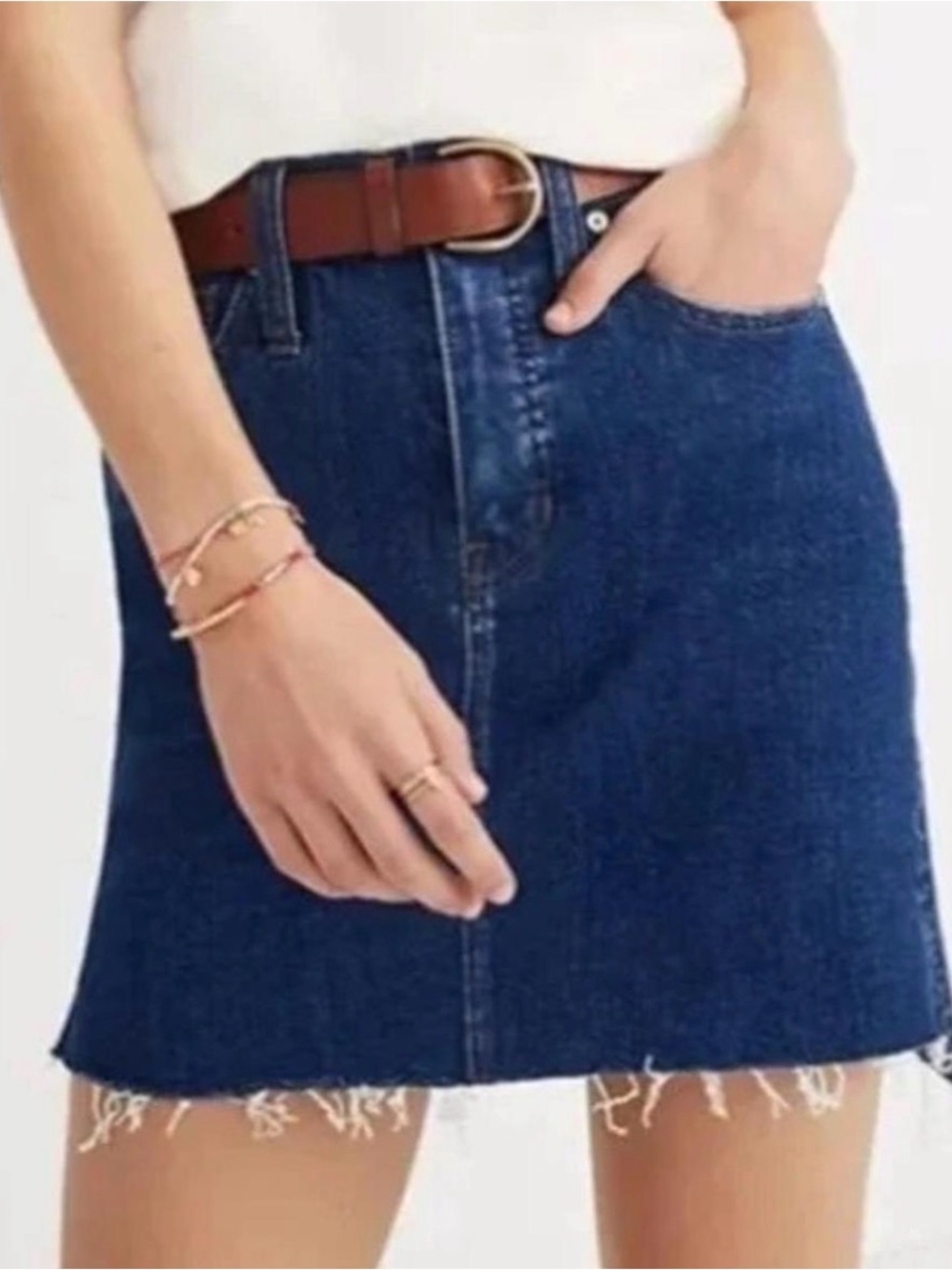 Madewell Woman’s Denim Straight Mini w/ Raw Step Hem, Size 31, EUC